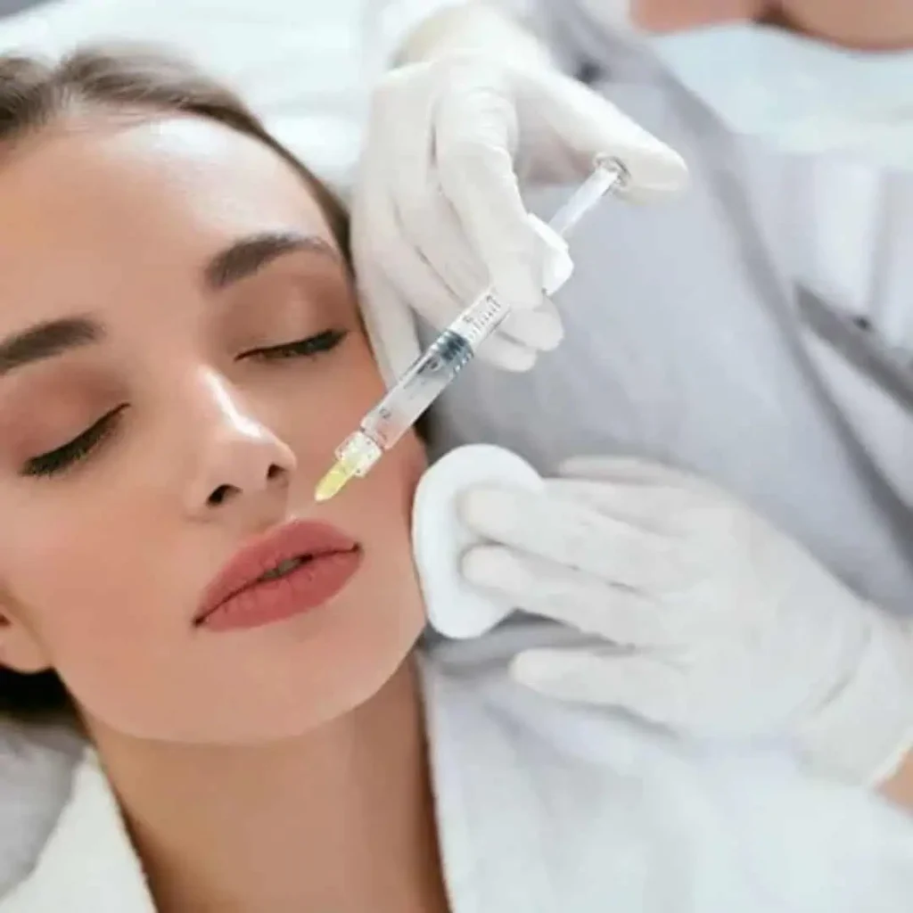 Woman Receiving Dermal fillers treatment at posh aesthetics in frederick, md
