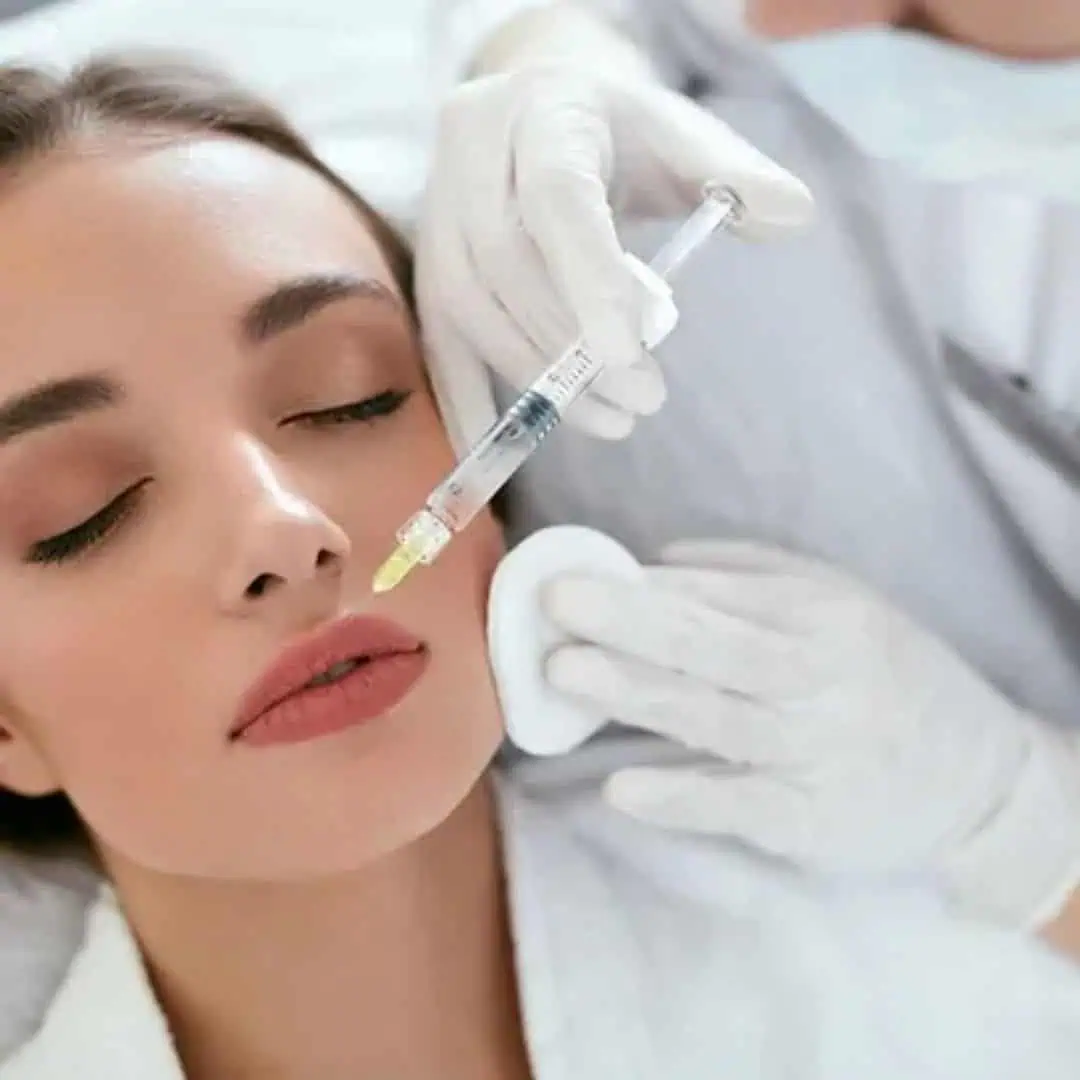 Woman Receiving Dermal fillers treatment at posh aesthetics in frederick, md